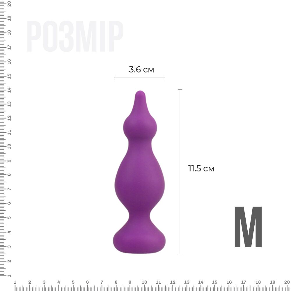 Анальна пробка adrien lastic amuse medium purple (m) з двома переходами, макс. діаметр 3,6 см Анальна пробка adrien lastic amuse medium purple (m) з двома переходами, макс. діаметр 3,6 см
