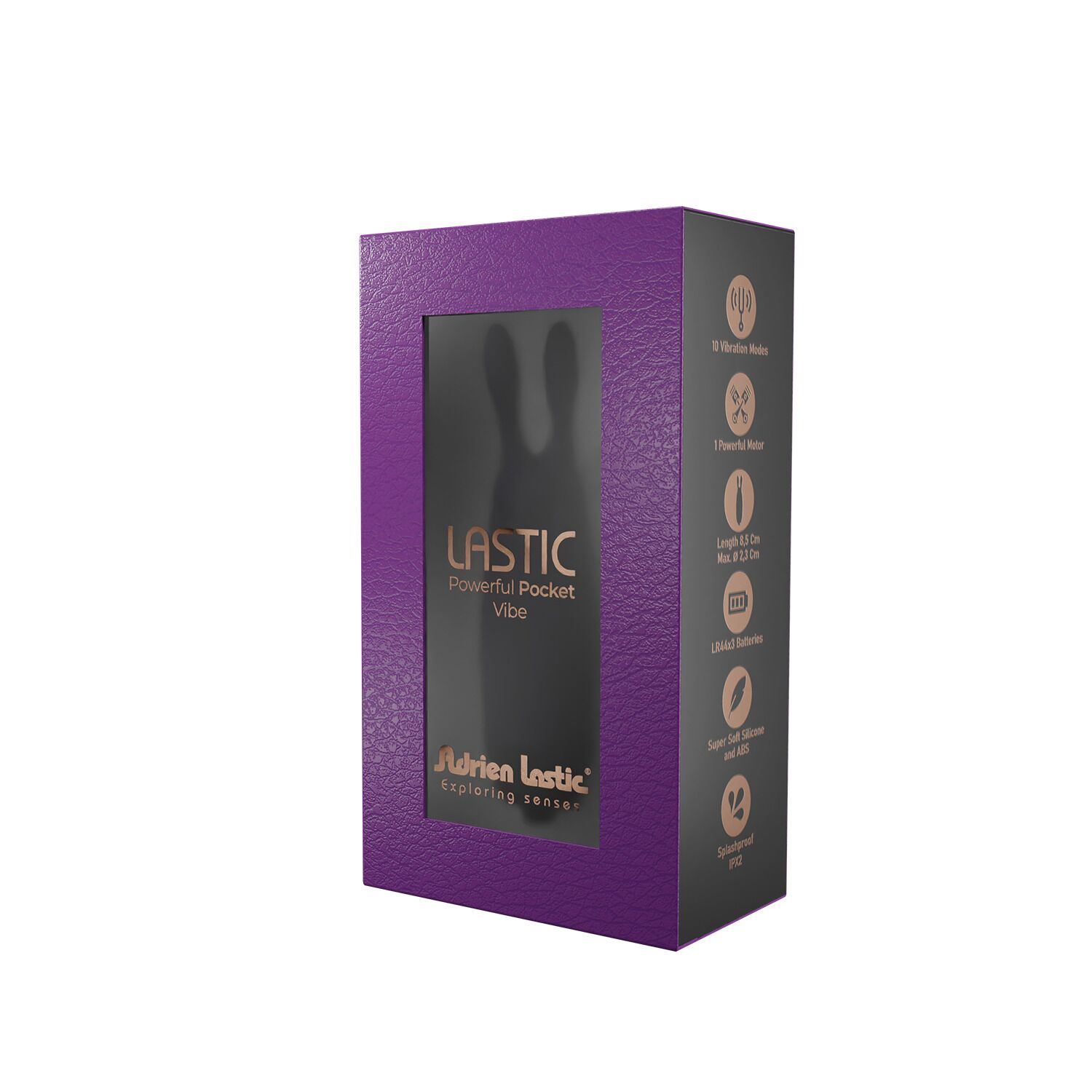 Віброкуля adrien lastic pocket vibe rabbit black зі стимулювальними вушками Віброкуля adrien lastic pocket vibe rabbit black зі стимулювальними вушками