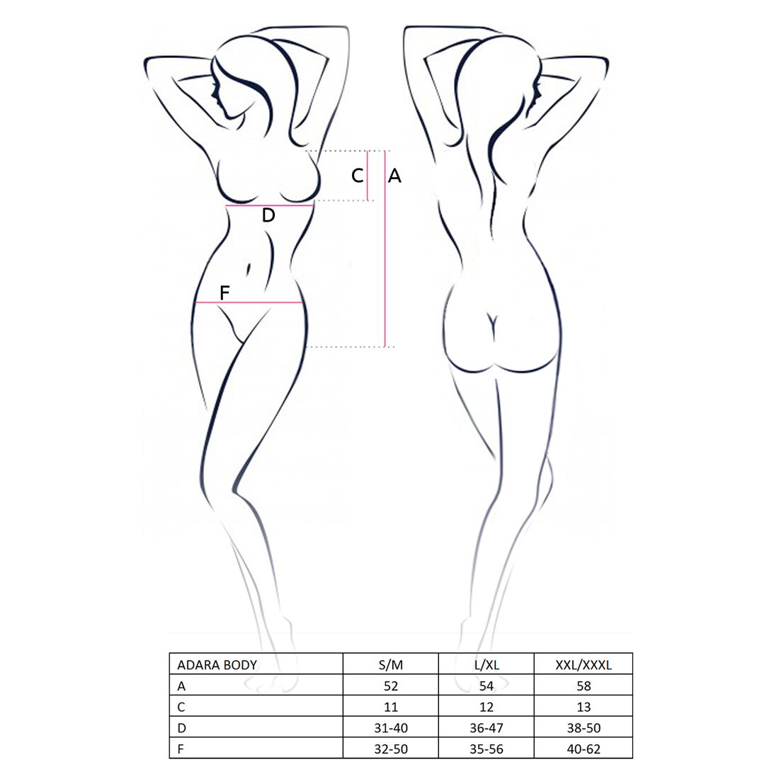 Боді монокіні passion adara body l/xl, black Боді монокіні passion adara body l/xl, black