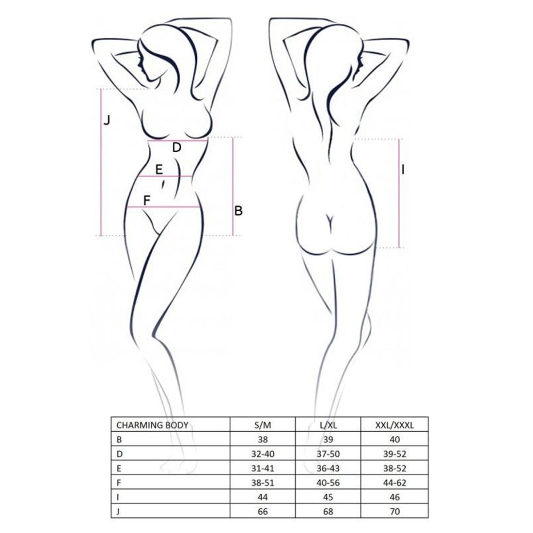 Боді passion charming body s/m, black Боді passion charming body s/m, black