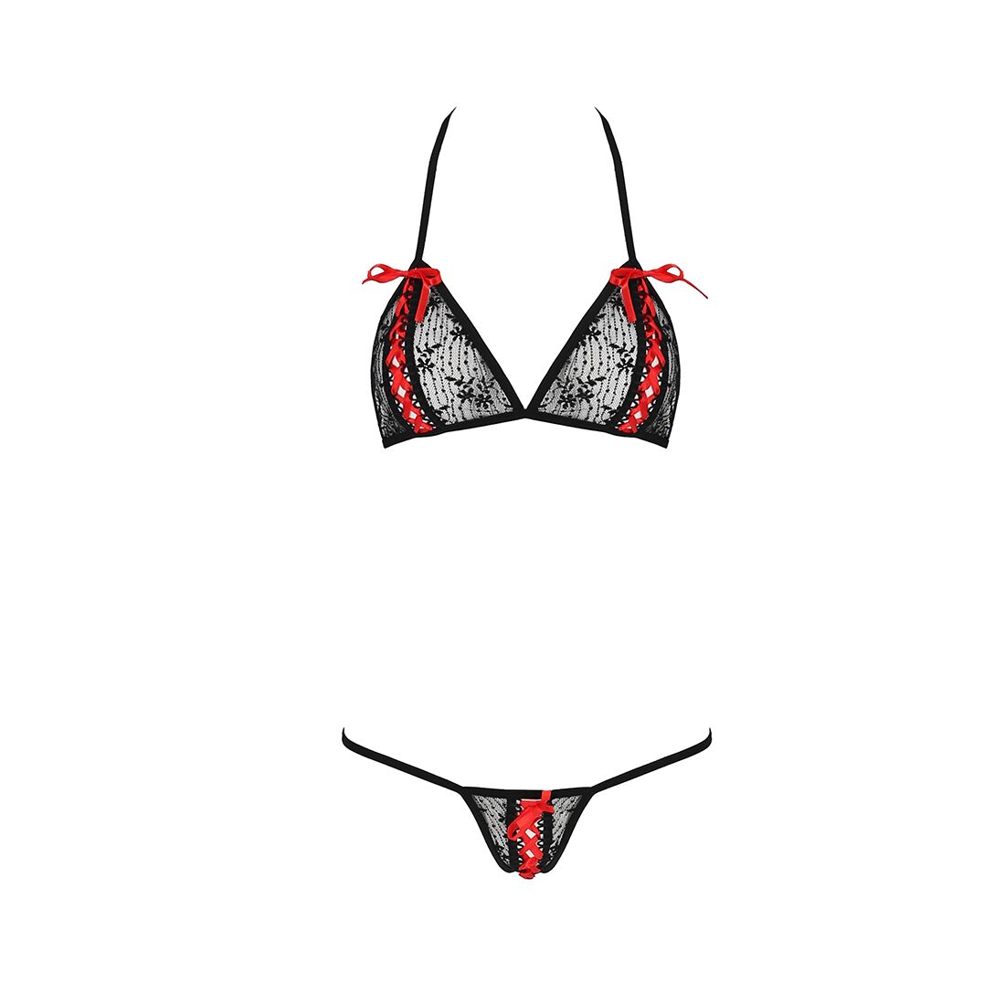 Комплект білизни passion melissa bikini l/xl, black, ліф зі шнурівкою і трусики стрінги Комплект білизни passion melissa bikini l/xl, black, ліф зі шнурівкою і трусики стрінги