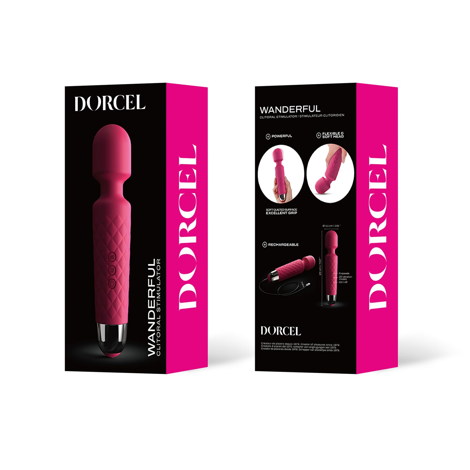 Мінівібромасажер dorcel wand wanderful magenta потужний, водонепроникний Мінівібромасажер dorcel wand wanderful magenta потужний, водонепроникний