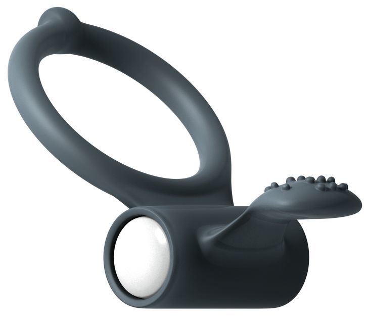 Ерекційне кільце dorcel power clit black v2 з вібрацією та язичком з щіточкою Ерекційне кільце dorcel power clit black v2 з вібрацією та язичком з щіточкою