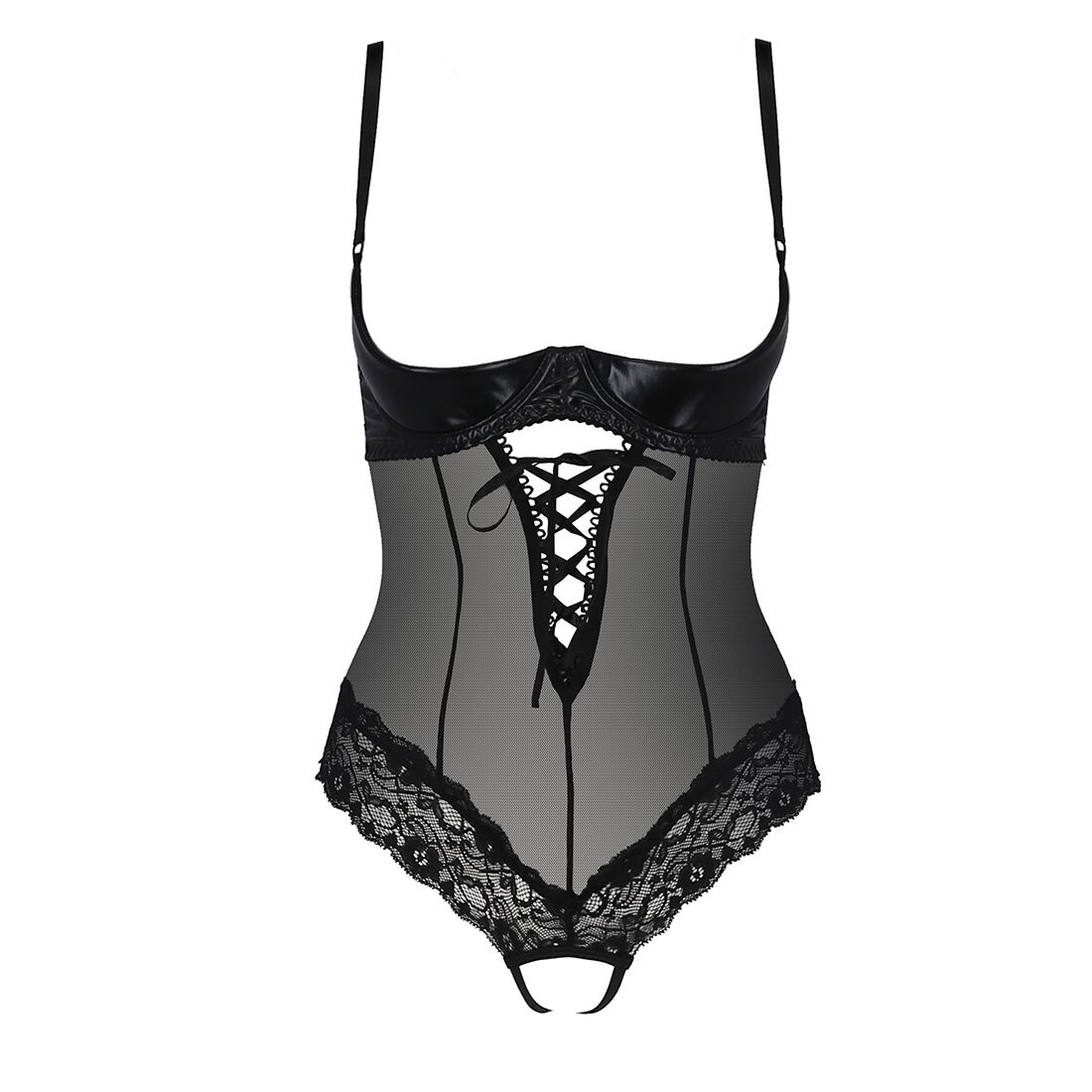 Боді з відкритими грудьми passion exclusive north body s/m, black Боді з відкритими грудьми passion exclusive north body s/m, black