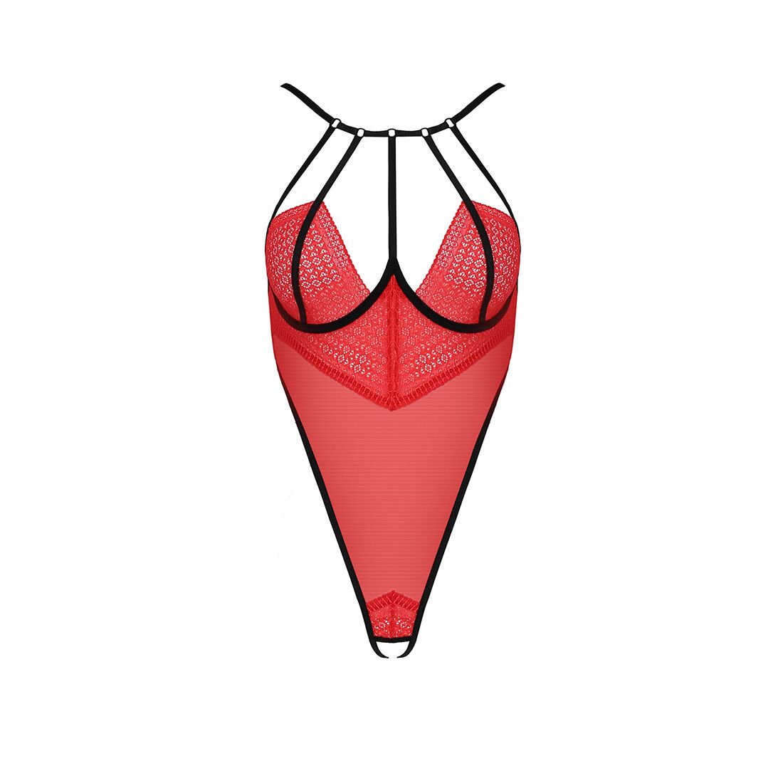 Боді з високим вирізом стегна passion exclusive akita body l/xl, red Боді з високим вирізом стегна passion exclusive akita body l/xl, red