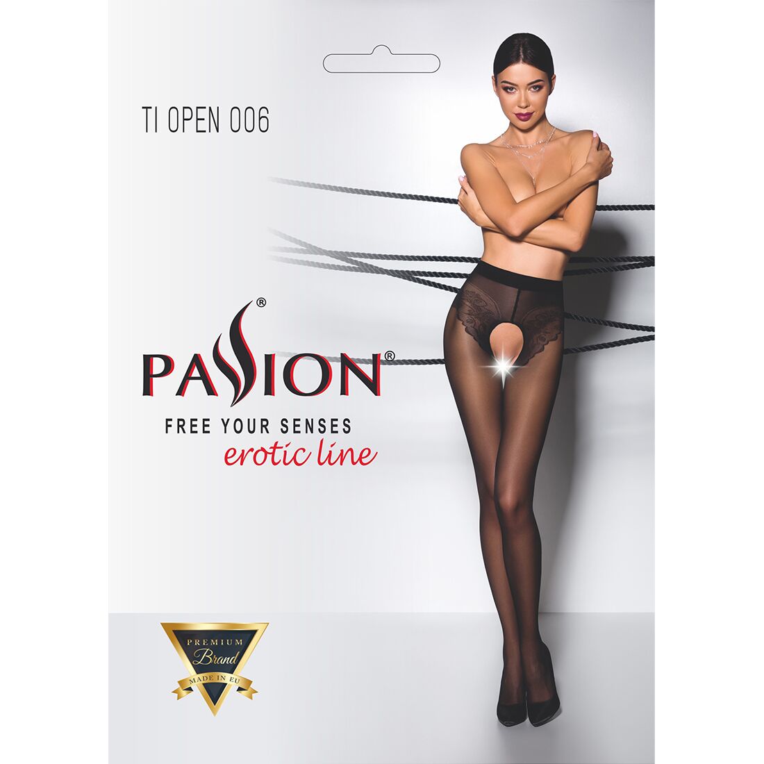 Еротичні колготки passion tiopen 006 1/2 (30 den), black, з вирізом, імітація трусиків Еротичні колготки passion tiopen 006 1/2 (30 den), black, з вирізом, імітація трусиків