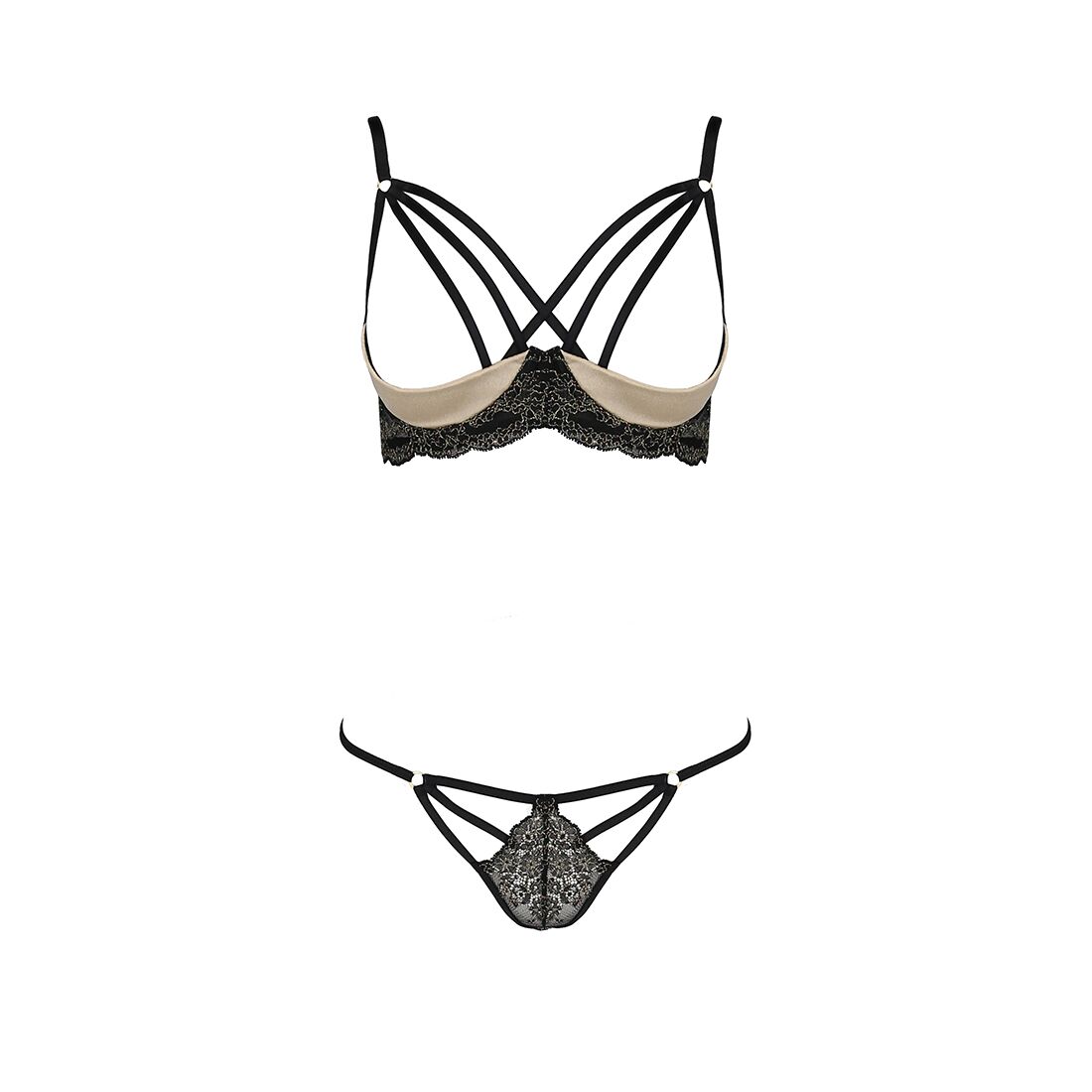 Комплект білизни passion exclusive valery set openbra l/xl, black, стрепи, трусики, відкритий ліф Комплект білизни passion exclusive valery set openbra l/xl, black, стрепи, трусики, відкритий ліф