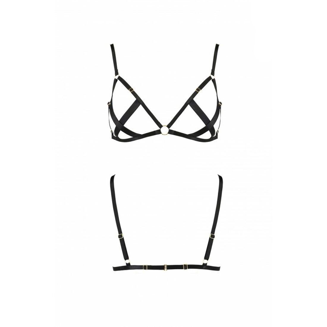 Відкритий бюстгальтер стрепи passion exclusive nicky bra s/m, black Відкритий бюстгальтер стрепи passion exclusive nicky bra s/m, black
