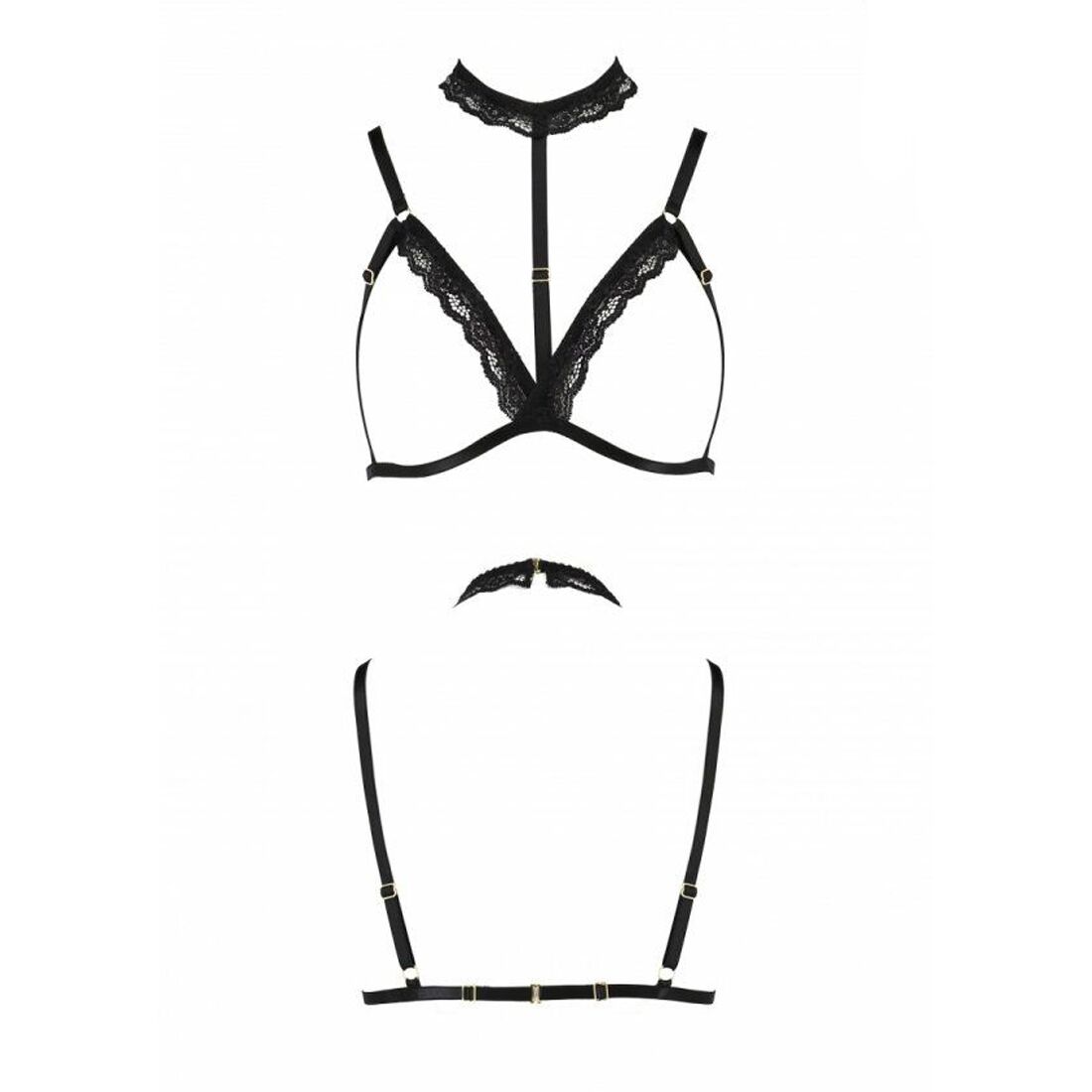 Бюстгальтер стрепи з чокером passion exclusive shelly bra s/m, black Бюстгальтер стрепи з чокером passion exclusive shelly bra s/m, black