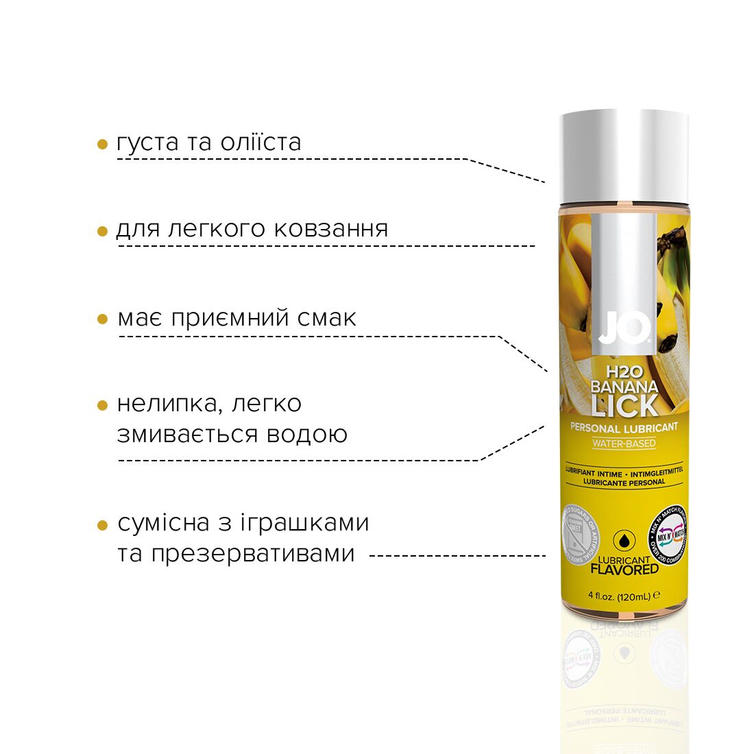 Змазка на водній основі jo h2o — banana lick (120 мл) без цукру, рослинний гліцерин Змазка на водній основі jo h2o — banana lick (120 мл) без цукру, рослинний гліцерин