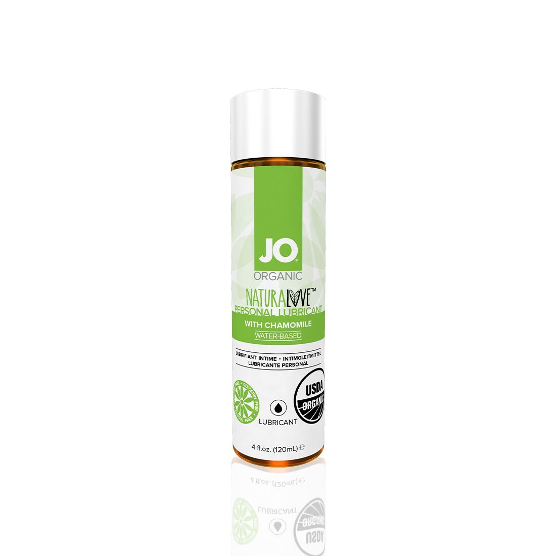 Змазка на водній основі jo naturalove — organic (120 мл) з екстрактом листя агави та ромашки