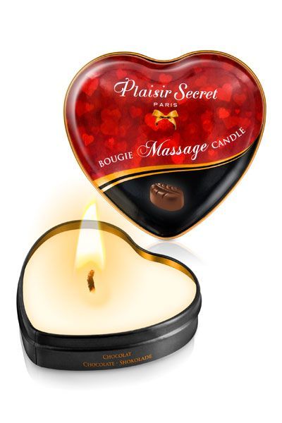 Масажна свічка серце plaisirs secrets chocolate (35 мл) Масажна свічка серце plaisirs secrets chocolate (35 мл)