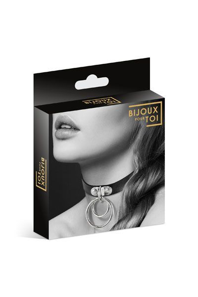 Чокер з двома кільцями bijoux pour toi two rings, екошкіра Чокер з двома кільцями bijoux pour toi two rings, екошкіра