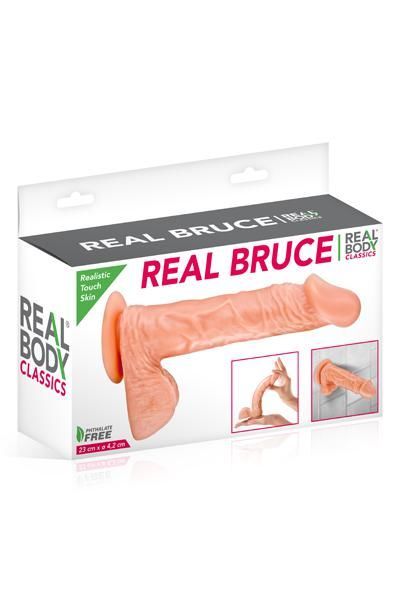 Фалоімітатор на присосці real body — real bruce flesh, tpe, діаметр 4,2 см Фалоімітатор на присосці real body — real bruce flesh, tpe, діаметр 4,2 см
