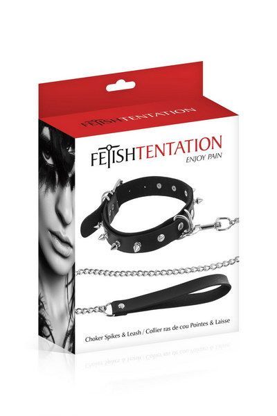 Нашийник з повідцем fetish tentation spikes and leash Нашийник з повідцем fetish tentation spikes and leash