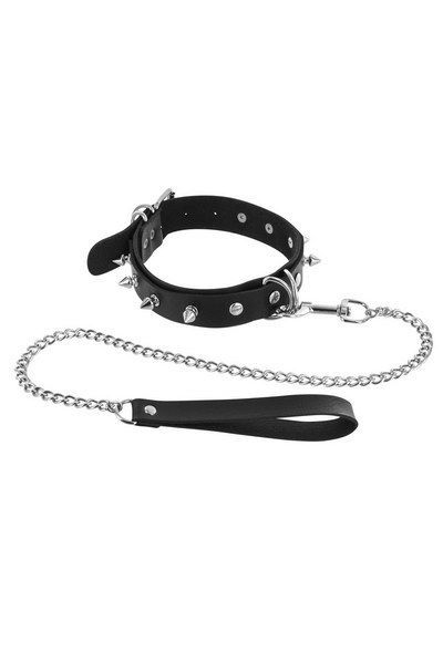 Нашийник з повідцем fetish tentation spikes and leash Нашийник з повідцем fetish tentation spikes and leash