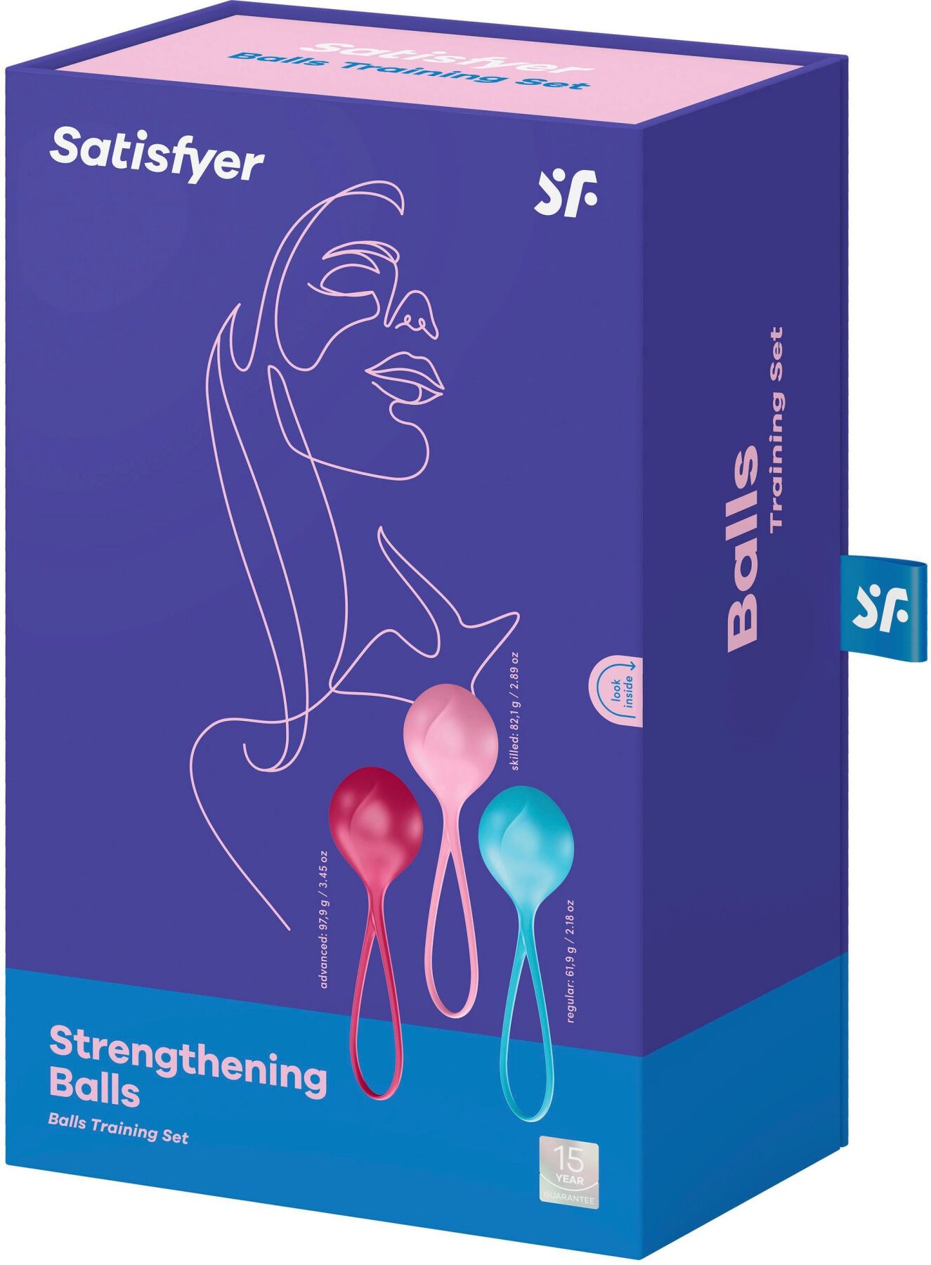 Вагінальні кульки satisfyer strengthening balls (3шт), діаметр 3,8 см, маса 62 82 98г, монолітні Вагінальні кульки satisfyer strengthening balls (3шт), діаметр 3,8 см, маса 62 82 98г, монолітні