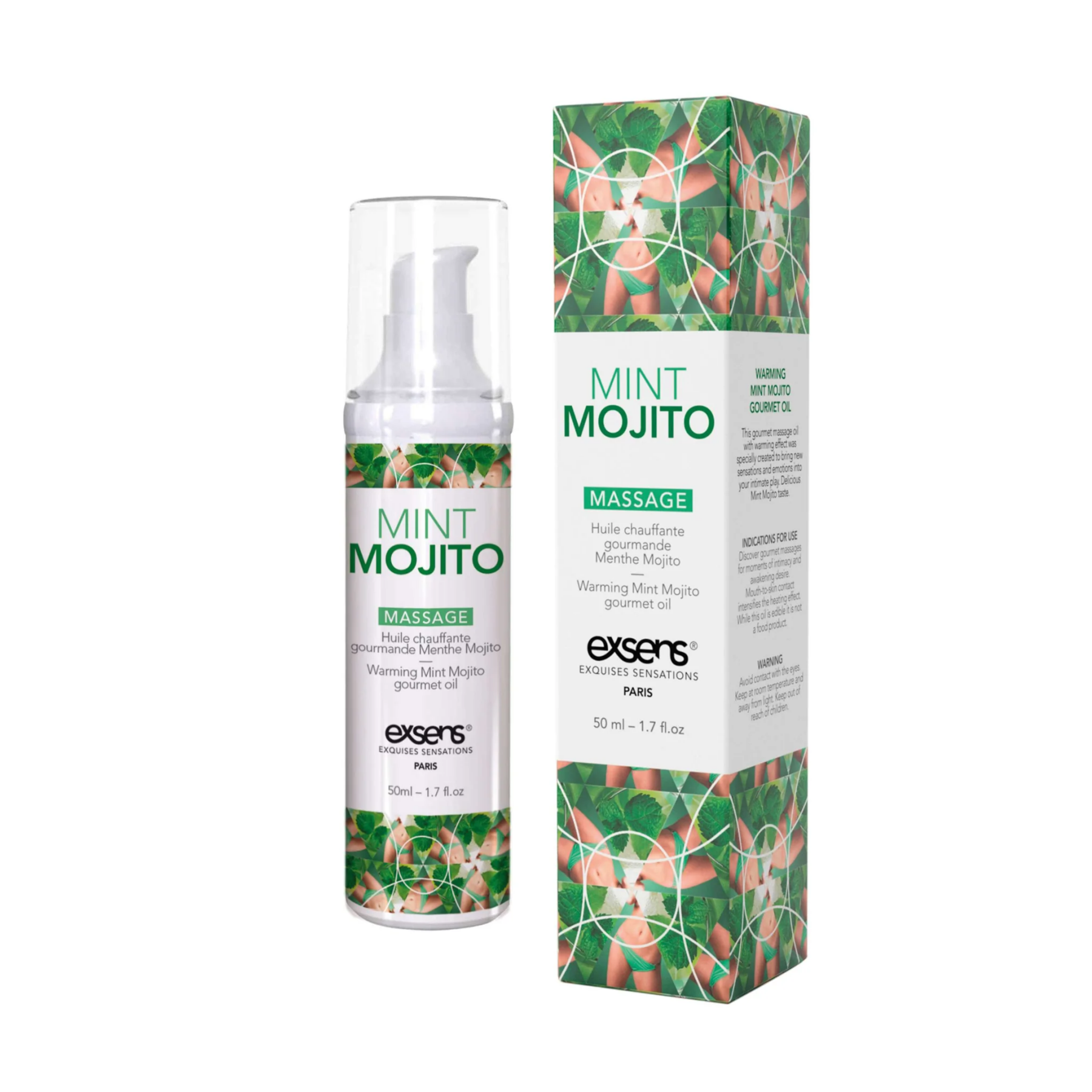 Масажна олія exsens mojito 50мл розігрівальна, без цукру, без парабенів, їстівна Масажна олія exsens mojito 50мл розігрівальна, без цукру, без парабенів, їстівна