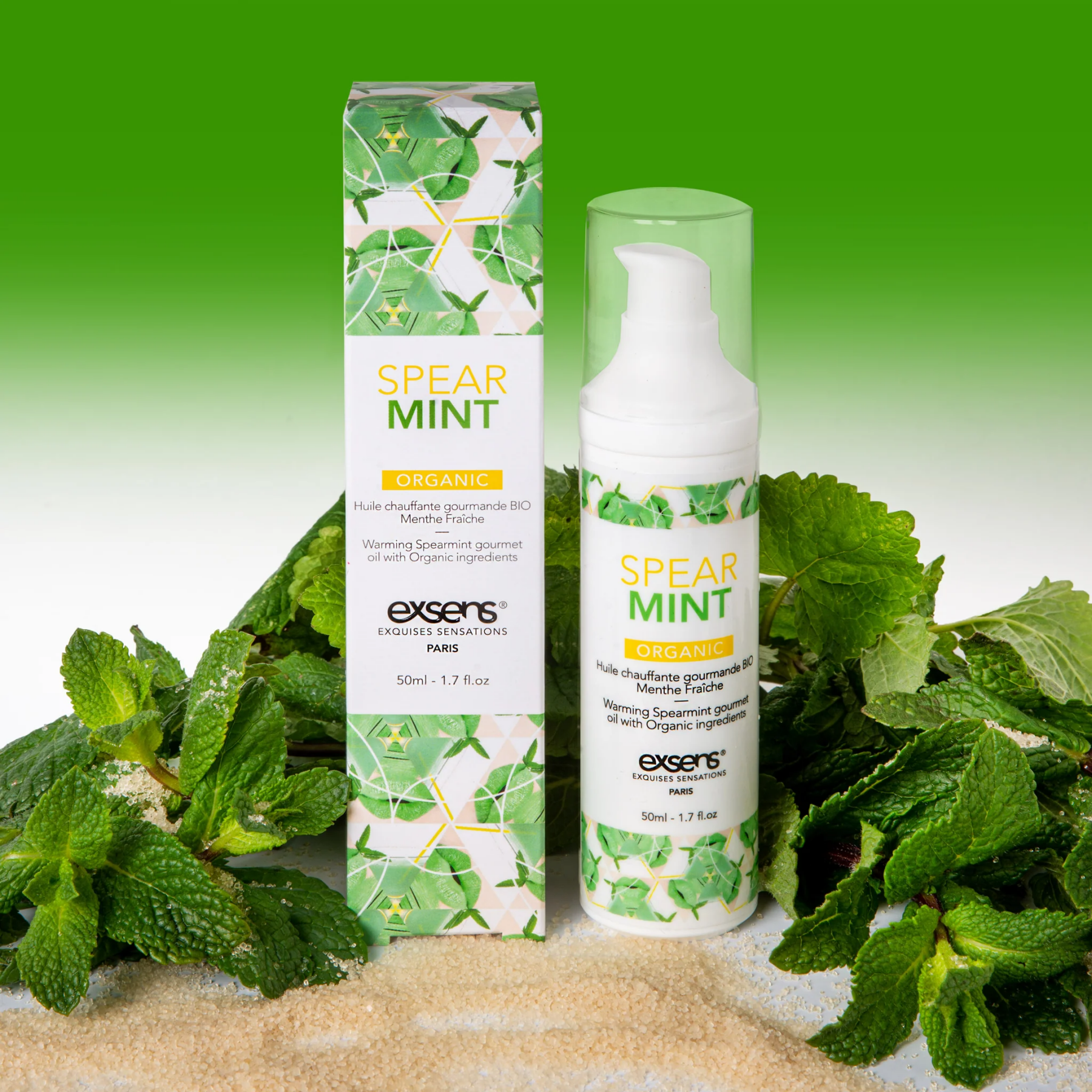 Масажна олія exsens organic spear mint 50мл розігрівальна, без цукру, без парабенів, їстівна Масажна олія exsens organic spear mint 50мл розігрівальна, без цукру, без парабенів, їстівна