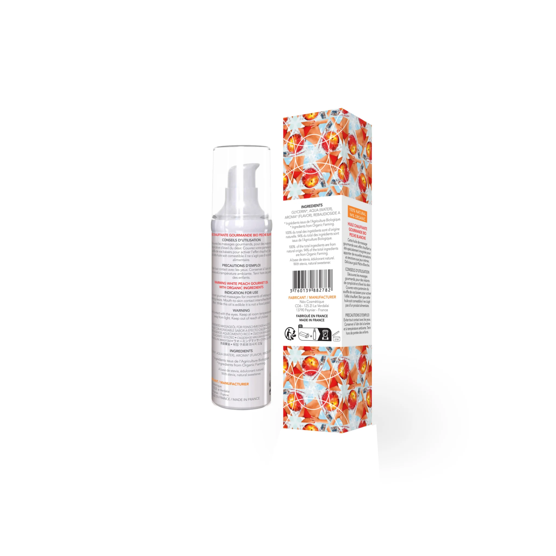 Масажна олія exsens organic white peach 50мл розігрівальна, без цукру, без парабенів, їстівна Масажна олія exsens organic white peach 50мл розігрівальна, без цукру, без парабенів, їстівна