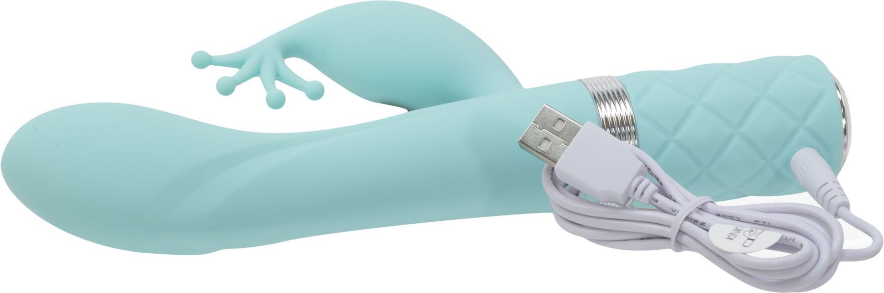 Розкішний вібратор кролик pillow talk kinky teal з кристалом Сваровські, потужний Розкішний вібратор кролик pillow talk kinky teal з кристалом Сваровські, потужний
