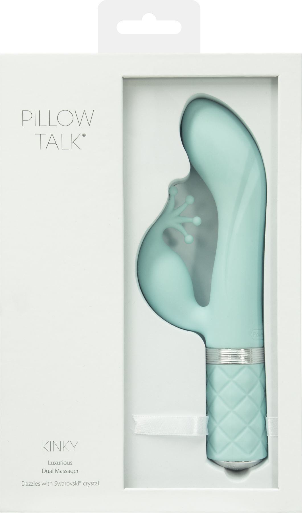 Розкішний вібратор кролик pillow talk kinky teal з кристалом Сваровські, потужний Розкішний вібратор кролик pillow talk kinky teal з кристалом Сваровські, потужний