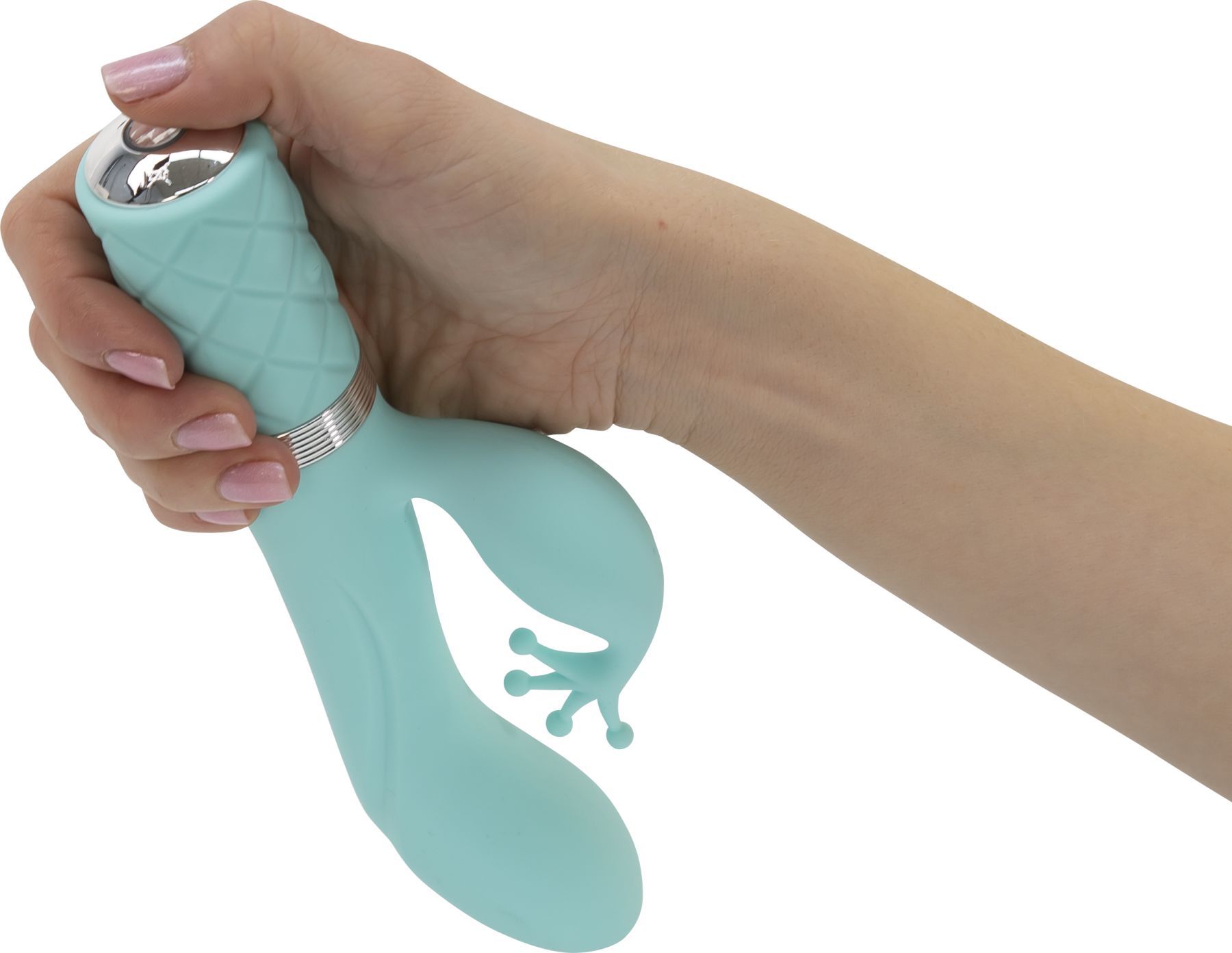 Розкішний вібратор кролик pillow talk kinky teal з кристалом Сваровські, потужний Розкішний вібратор кролик pillow talk kinky teal з кристалом Сваровські, потужний