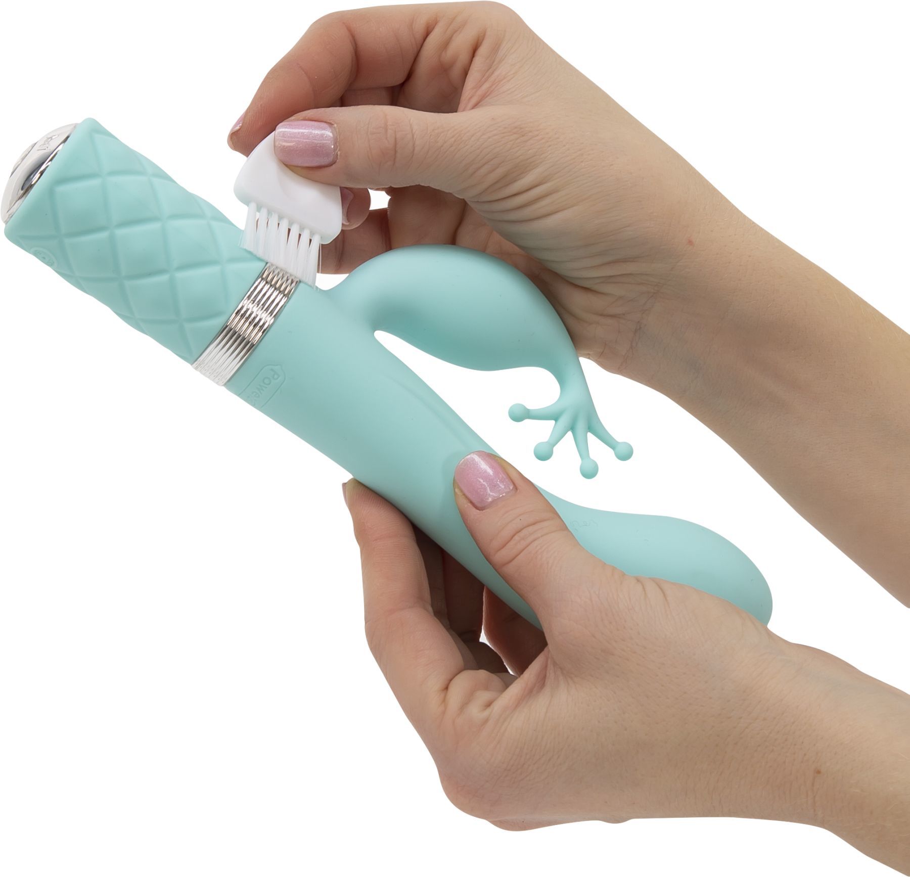 Розкішний вібратор кролик pillow talk kinky teal з кристалом Сваровські, потужний Розкішний вібратор кролик pillow talk kinky teal з кристалом Сваровські, потужний