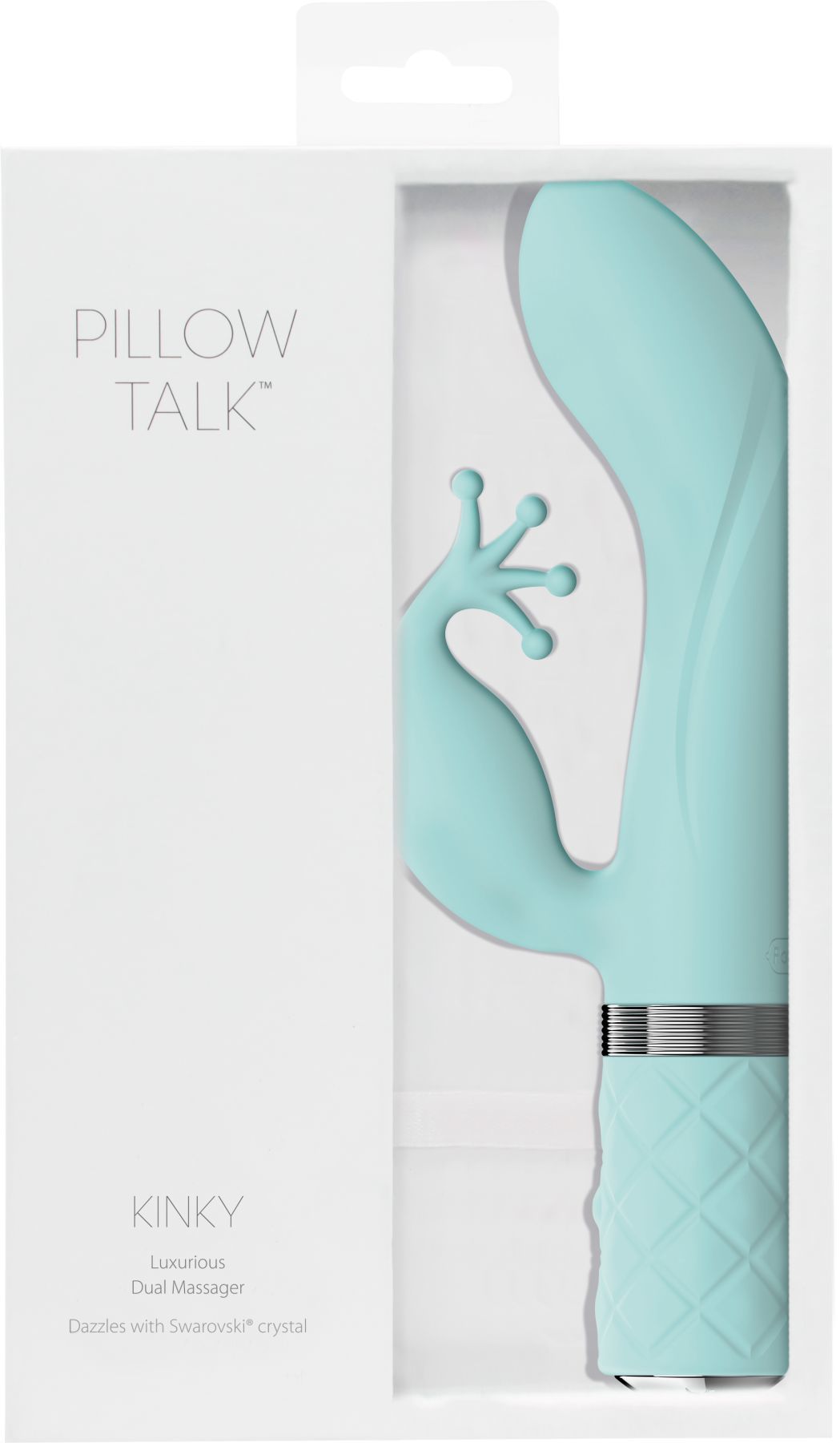 Розкішний вібратор кролик pillow talk kinky teal з кристалом Сваровські, потужний Розкішний вібратор кролик pillow talk kinky teal з кристалом Сваровські, потужний