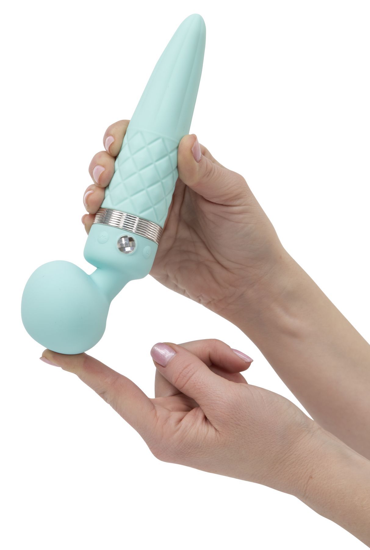 Вібромасажер 2в1 pillow talk sultry teal, класичний масажер і вібратор з ротацією, підігрів Вібромасажер 2в1 pillow talk sultry teal, класичний масажер і вібратор з ротацією, підігрів