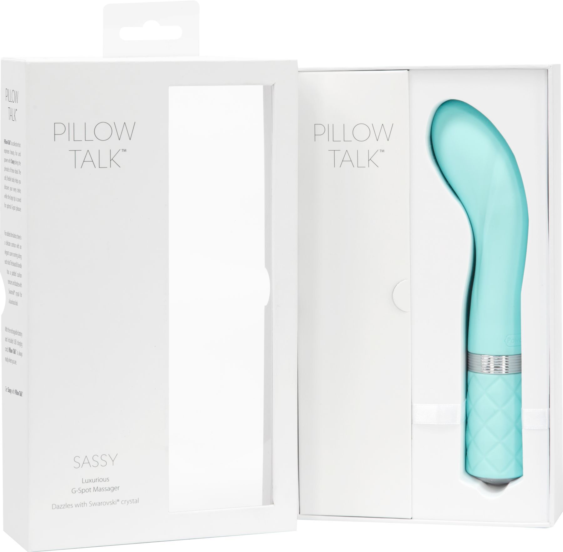 Розкішний вібратор pillow talk sassy teal з кристалом Сваровські для точки g, подарункова упаковка Розкішний вібратор pillow talk sassy teal з кристалом Сваровські для точки g, подарункова упаковка