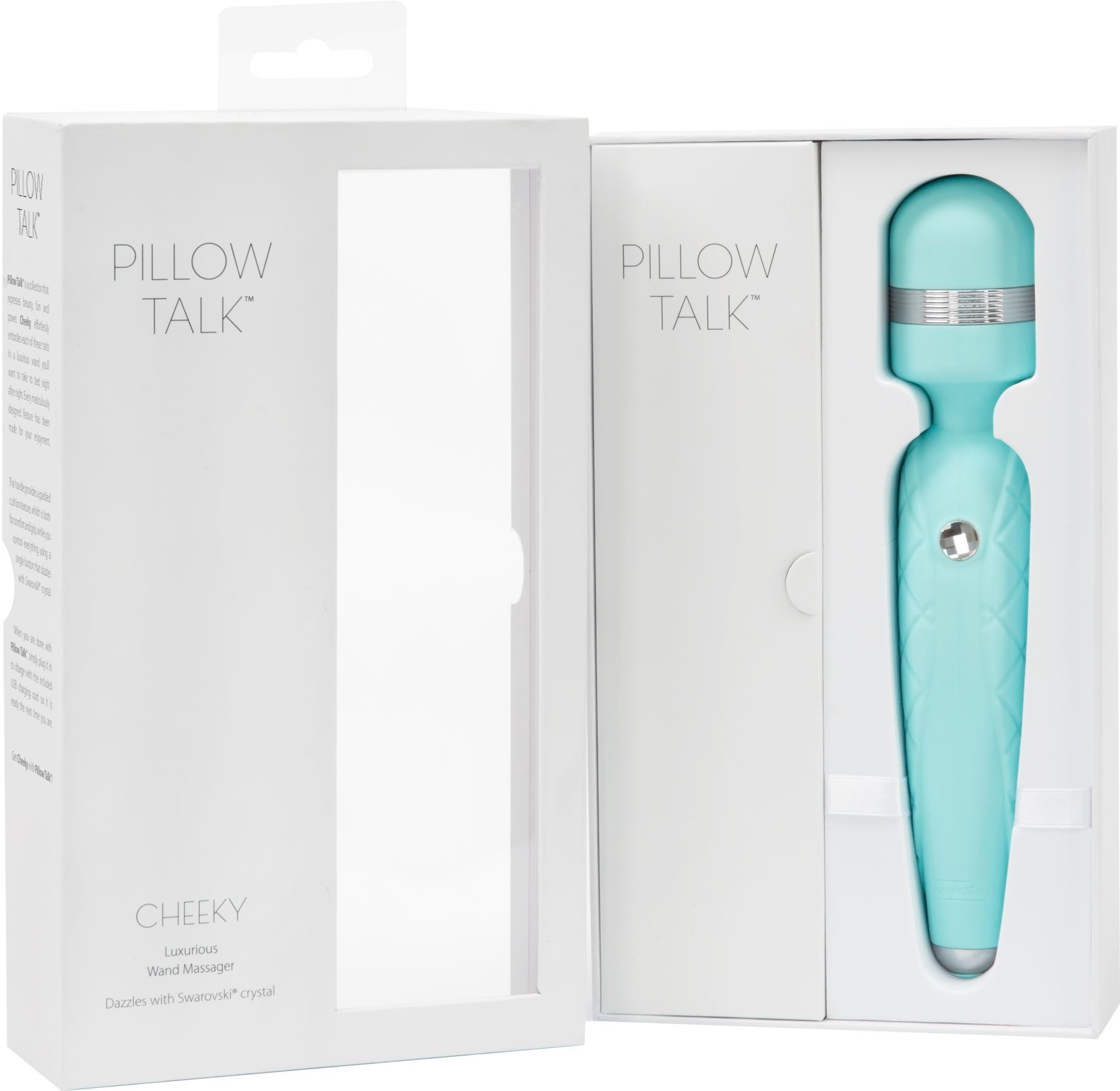 Розкішний вібромасажер pillow talk cheeky teal з кристалом swarovski, плавне підвищення потужності Розкішний вібромасажер pillow talk cheeky teal з кристалом swarovski, плавне підвищення потужності