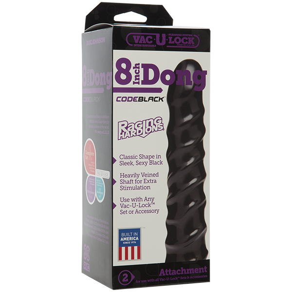 Дилдо doc johnson codeblack 8 inch raging vac u lock із стимулювальним рельєфом, діаметр 3,8 см Дилдо doc johnson codeblack 8 inch raging vac u lock із стимулювальним рельєфом, діаметр 3,8 см