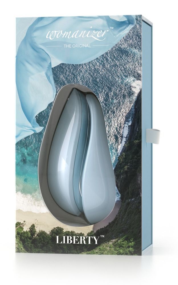 Вакуумний кліторальний стимулятор womanizer liberty blue, магнітна кришка, 2 насадки Вакуумний кліторальний стимулятор womanizer liberty blue, магнітна кришка, 2 насадки