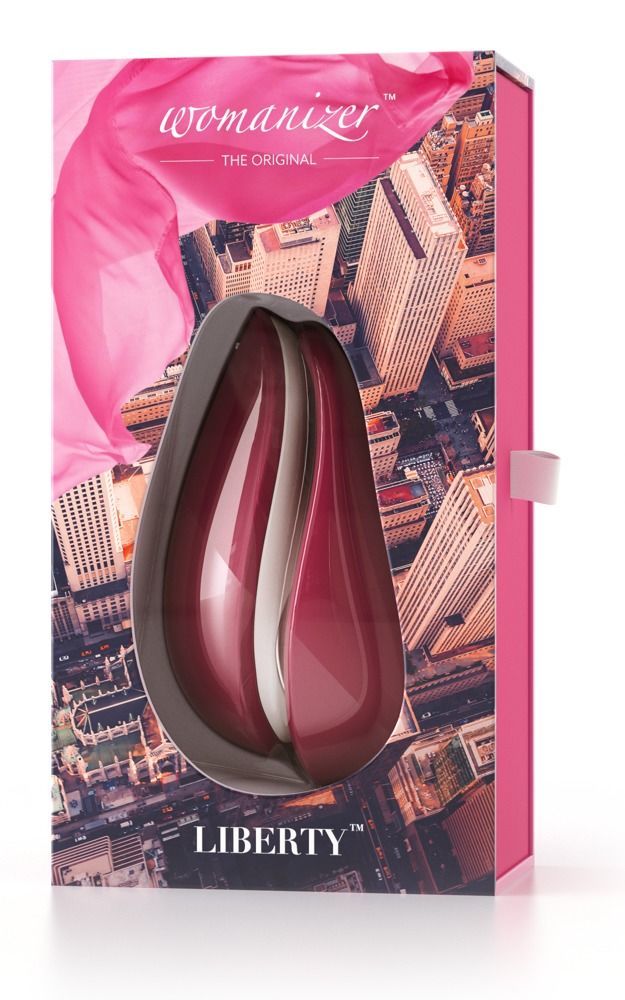 Вакуумний кліторальний стимулятор womanizer liberty red, магнітна кришка, 2 насадки Вакуумний кліторальний стимулятор womanizer liberty red, магнітна кришка, 2 насадки