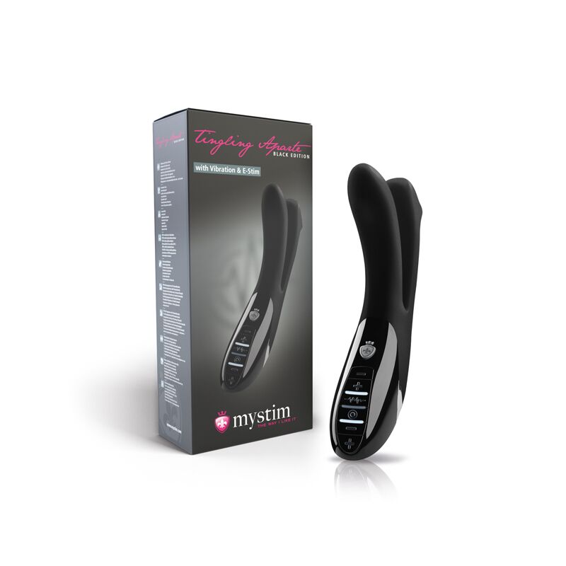 Вібратор подвійний з електростимуляцією mystim tingling aparte estim black, міостимулятор Вібратор подвійний з електростимуляцією mystim tingling aparte estim black, міостимулятор