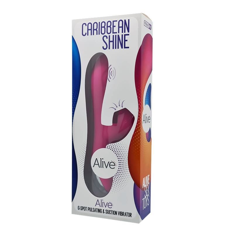 Вібратор кролик 3 в 1 з вакуумом і пульсівною стимуляцією точки g alive caribbean shine magenta Вібратор кролик 3 в 1 з вакуумом і пульсівною стимуляцією точки g alive caribbean shine magenta