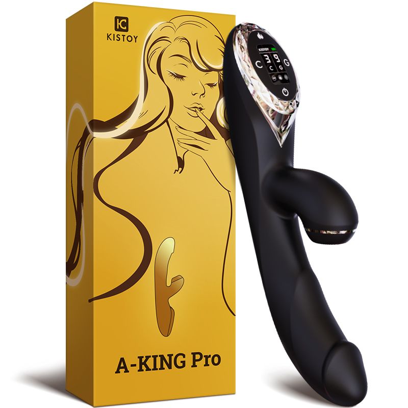 Вакуумний вібратор кролик з підігрівом kistoy a king pro black, з led екраном Вакуумний вібратор кролик з підігрівом kistoy a king pro black, з led екраном