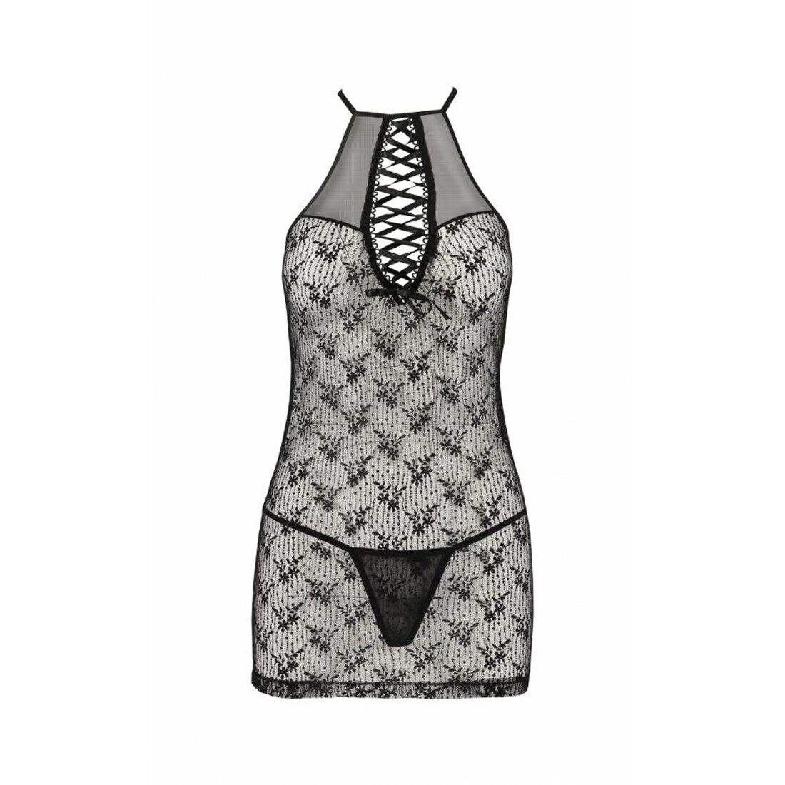 Напівпрозора сорочка passion azalia chemise s/m, black Напівпрозора сорочка passion azalia chemise s/m, black