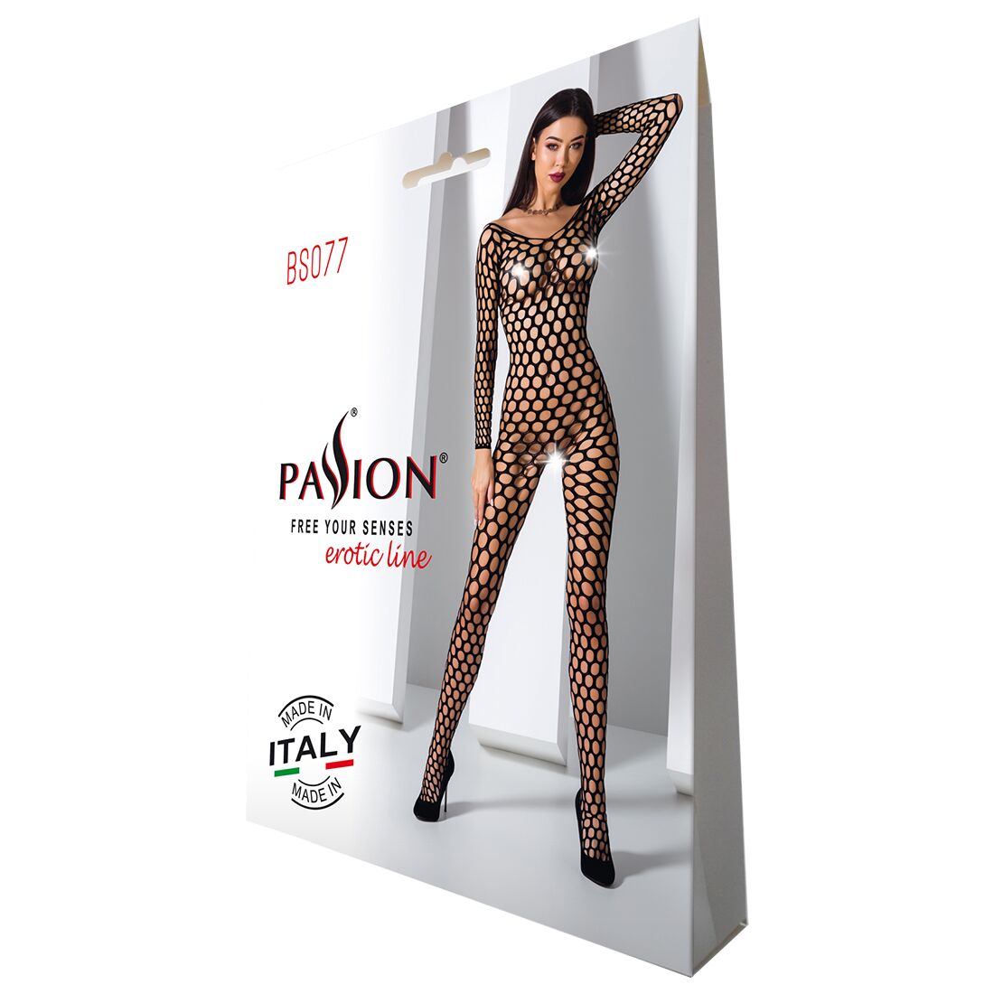 Бодістокінг з крупною сіткою passion bs077 black Бодістокінг з крупною сіткою passion bs077 black