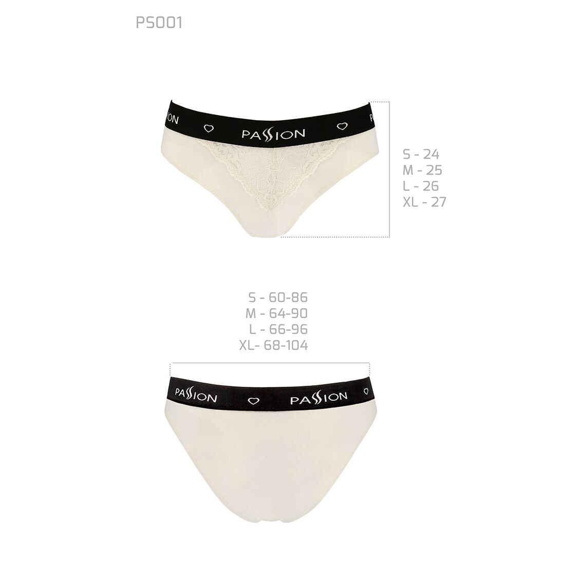 Трусики з широкою гумкою і мереживом passion ps001 panties s, ecru Трусики з широкою гумкою і мереживом passion ps001 panties s, ecru