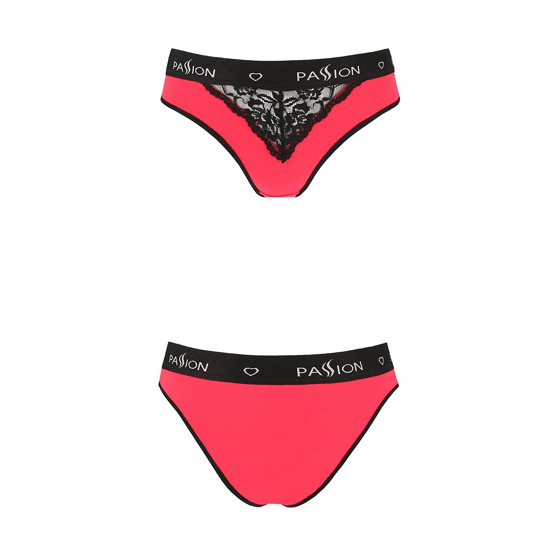 Трусики з широкою гумкою і мереживом passion ps001 panties m, red black Трусики з широкою гумкою і мереживом passion ps001 panties m, red black