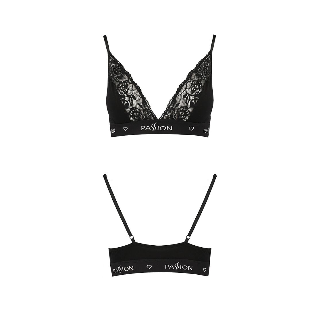 Еластичний топ з мереживом passion ps001 top m, black Еластичний топ з мереживом passion ps001 top m, black