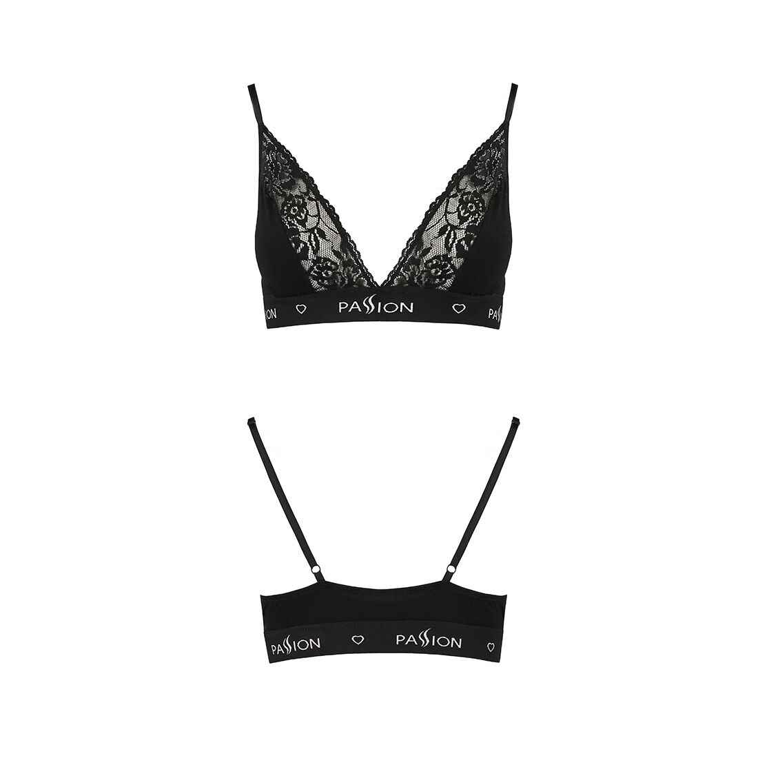 Еластичний топ з мереживом passion ps001 top s, black Еластичний топ з мереживом passion ps001 top s, black