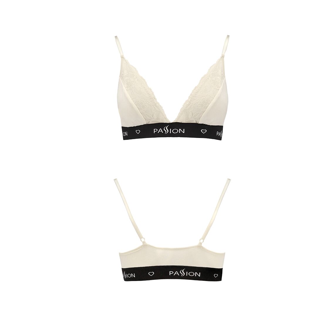 Еластичний топ з мереживом passion ps001 top s, ecru Еластичний топ з мереживом passion ps001 top s, ecru