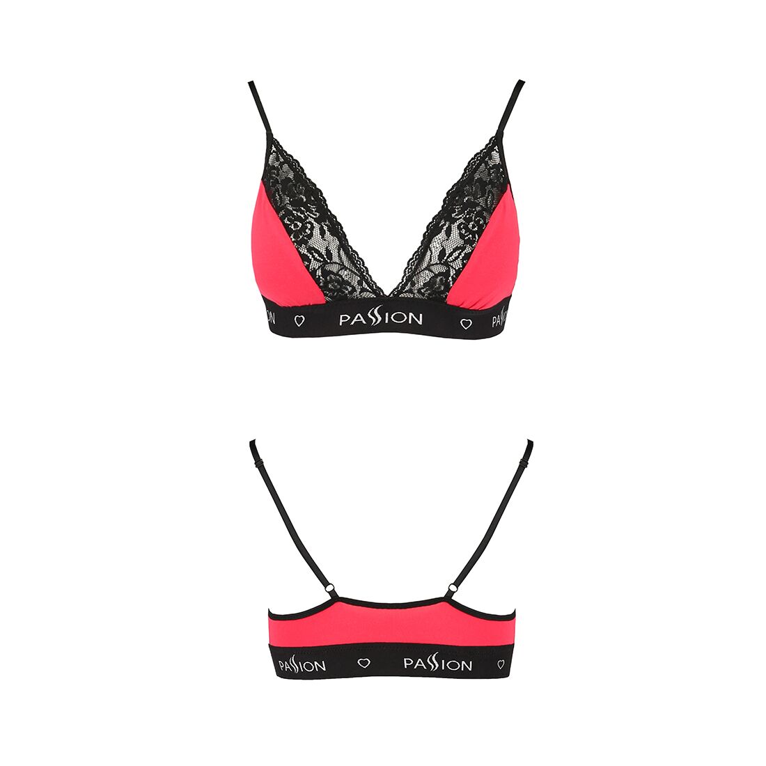 Еластичний топ з мереживом passion ps001 top m, red black Еластичний топ з мереживом passion ps001 top m, red black