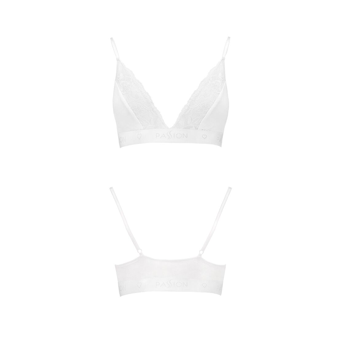 Еластичний топ з мереживом passion ps001 top xl, white Еластичний топ з мереживом passion ps001 top xl, white