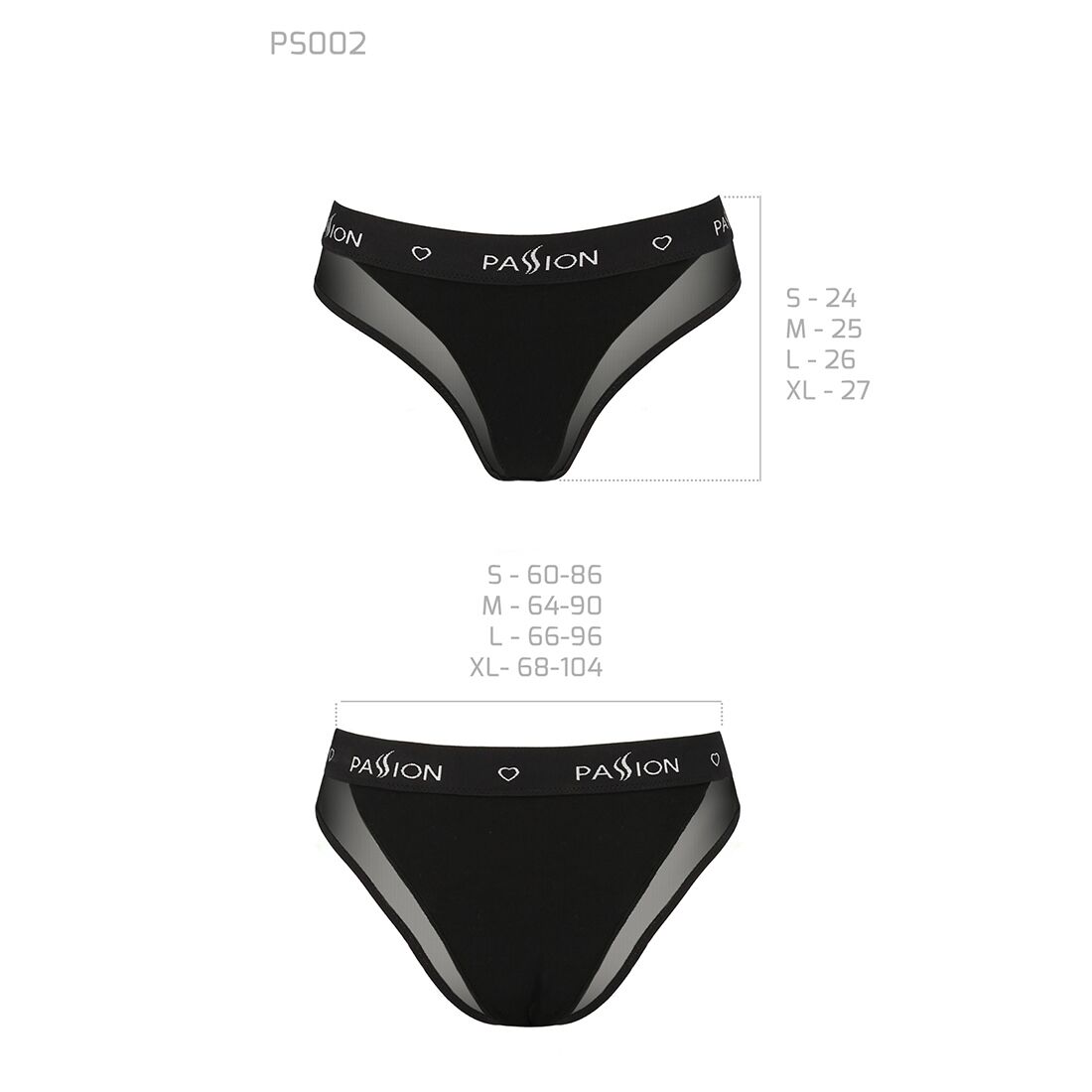 Трусики з прозорою вставкою passion ps002 panties xl, black Трусики з прозорою вставкою passion ps002 panties xl, black