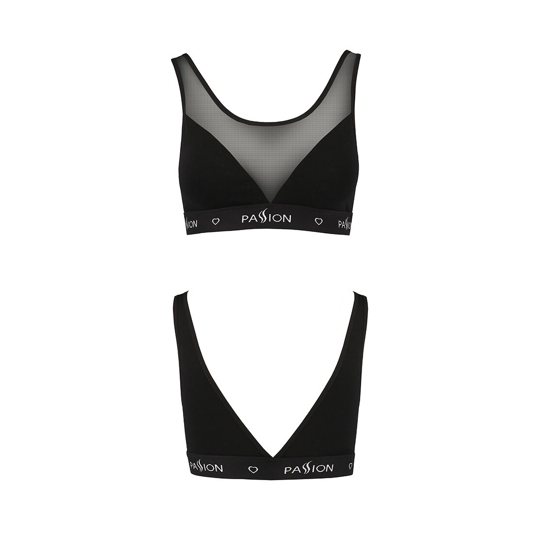 Топ з прозорою вставкою passion ps002 top l, black Топ з прозорою вставкою passion ps002 top l, black
