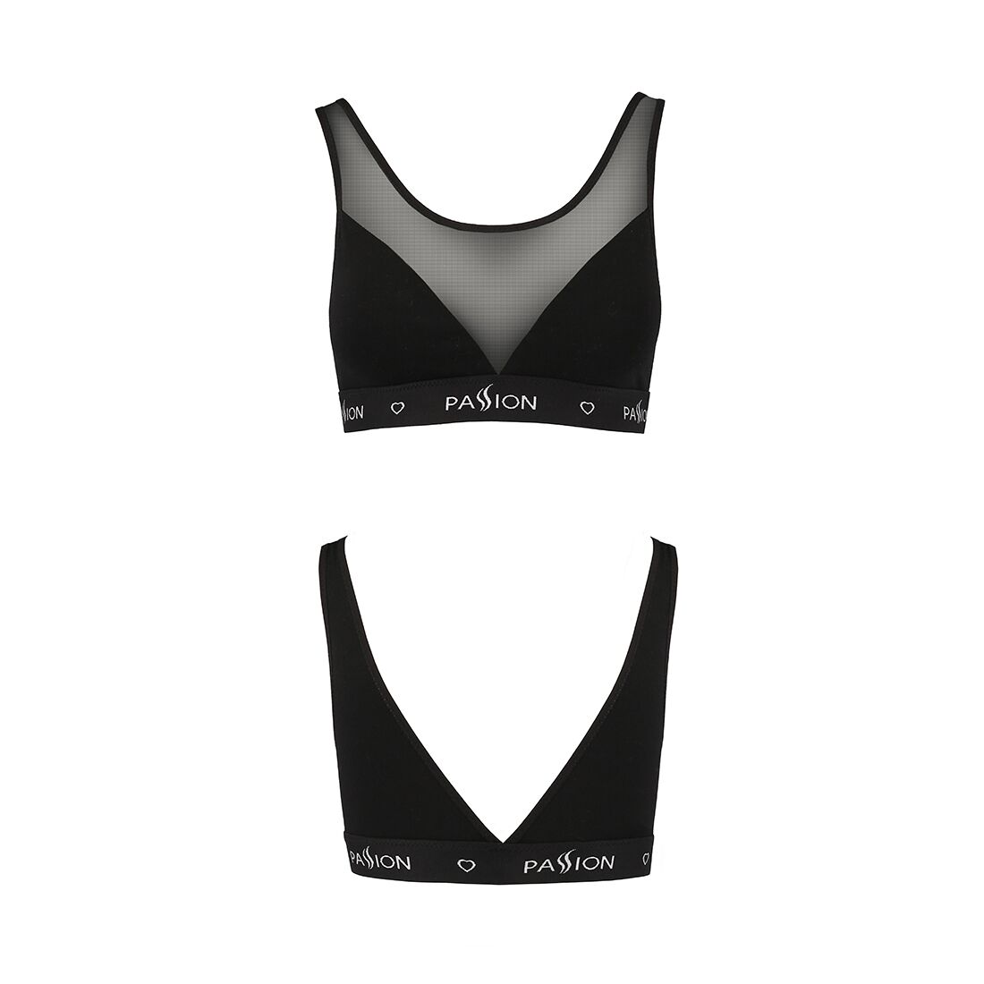 Топ з прозорою вставкою passion ps002 top s, black Топ з прозорою вставкою passion ps002 top s, black